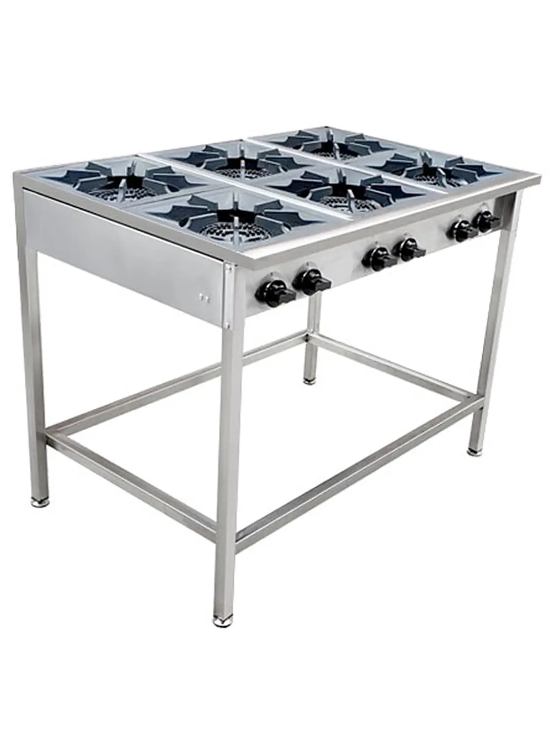 1520 (1) Anafe a gas 6 platos con parrillas en fierro fundido de 3434 cm - Imagen 1