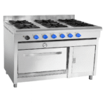 Cocina 6 platos 1 horno 58x65 acero inoxidable