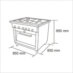 Cocina Industrial 5 Platos Mas Horno GLP 58x65 - Imagen 4