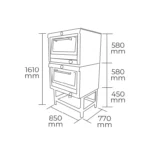 Horno Industrial Doble Cámara 4 Bandejas 58×65 cm Maigas - Imagen 2