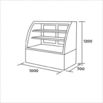 Vitrina pastelera curva 1000x750x1200mm - Imagen 2