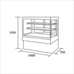 Vitrina pastelera recta 1000x730x1230mm - Imagen 2