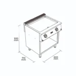 Plancha Cromo Industrial Maigas Mila 700 80 cm 6E736 GLP / 6E736N GN - Imagen 2