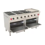 Cocina Industrial 6 Platos con 2 Hornos y Churrasquera Grande Maigas 6EA56 / 6EA57 - Imagen 2