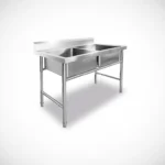 Lavafondos de Acero Inoxidable 2 Tazas 140 × 60 × 85 cm Maigas 6EDR7-1