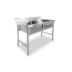 Lavafondos de Acero Inoxidable 2 Tazas 140 × 60 × 85 cm Maigas 6EDR7-1 - Imagen 3