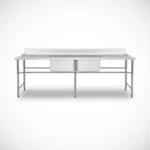 Lavafondo 2 Tazas 2 Secadores Maigas 6EDR10-1 250x60x85 cm Acero Inoxidable - Imagen 2