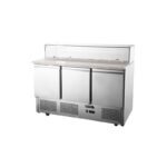 MESÓN SALADETTE 3 PTAS CUBIERTA MARMOL C/VIDRIO 7 GN 1/3 + CÚPULA