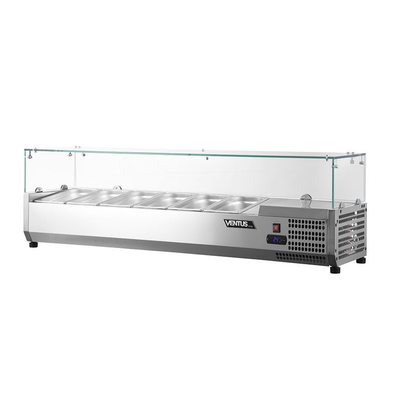 Salad-Bar-Sobremesa-6-Depositos-VENESBA-150_0003_VENESBA-150_02 Módulo Salad Bar Refrigerado Sobremesa 6 GN 1/3 Ventus VENESBA-150 - Imagen 1