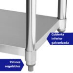 MESON CENTRO INOX 150 x 60 x 85 CM - REPISA Y PATAS ACERO GALV. - Imagen 2