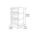 Horno Industrial a Gas 3 Cámaras para 6 Bandejas 58 × 65 cm Maigas 6EA155R - Imagen 2